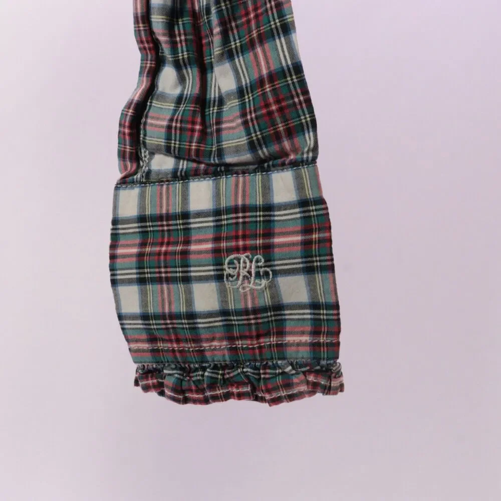 Ralph Lauren Girls‎ 7 Shirt Ruffled Placket Plaid Long Sleeve Cowgirl Western